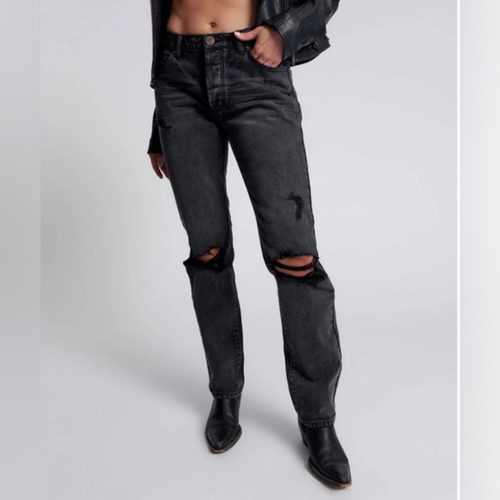 ONE TEASPOON - Truckers Mid Waist Straight Leg Denim Jeans - NEW